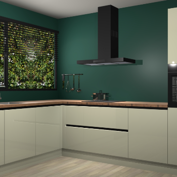 Magnolia hoogglans greeploze keuken Rhodos 55375