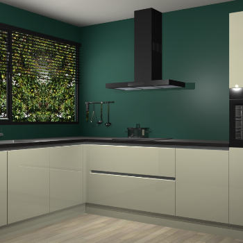 Magnolia hoogglans greeploze keuken Rhodos 55466