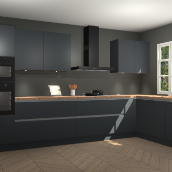 Onyxgrijze greeploze keuken Graz 72588