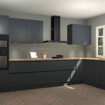 Onyxgrijze greeploze keuken Graz 72591