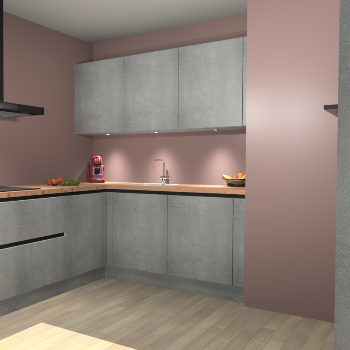 Beton Parelgrijs greeploze keuken Noorwegen 45414