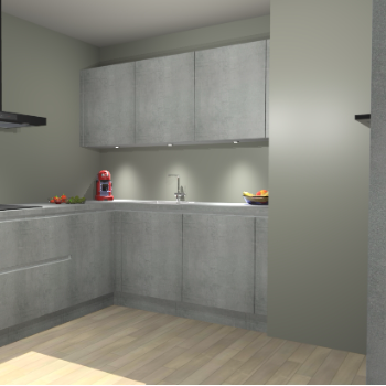 Beton Parelgrijs greeploze keuken Noorwegen 45728