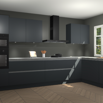 Onyxgrijze greeploze keuken Graz 72613