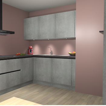 Beton Parelgrijs greeploze keuken Noorwegen 45744