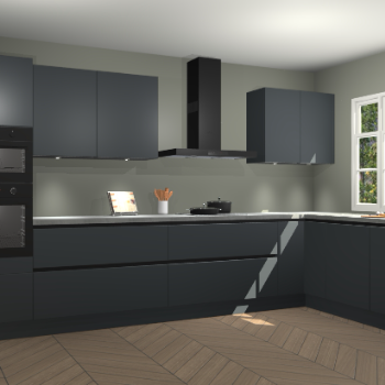 Onyxgrijze greeploze keuken Graz 72616