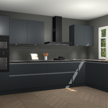 Onyxgrijze greeploze keuken Graz 72670