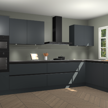 Onyxgrijze greeploze keuken Graz 72673