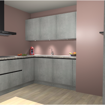 Beton Parelgrijs greeploze keuken Noorwegen 45745