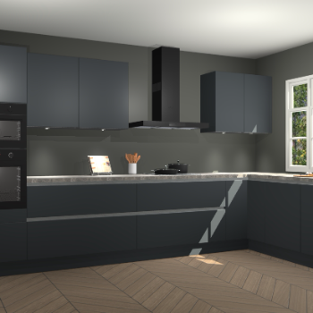 Onyxgrijze greeploze keuken Graz 72706