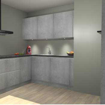 Beton Parelgrijs greeploze keuken Noorwegen 45732