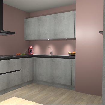 Beton Parelgrijs greeploze keuken Noorwegen 45747