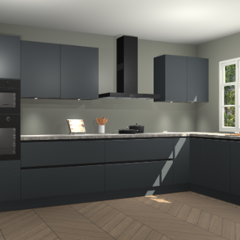 Onyxgrijze greeploze keuken Graz 72709