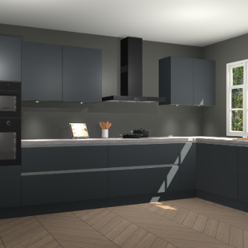 Onyxgrijze greeploze keuken Graz 72718