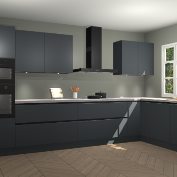 Onyxgrijze greeploze keuken Graz 72721