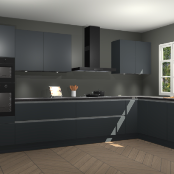 Onyxgrijze greeploze keuken Graz 72737