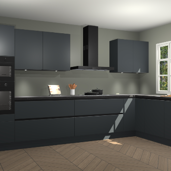 Onyxgrijze greeploze keuken Graz 72740