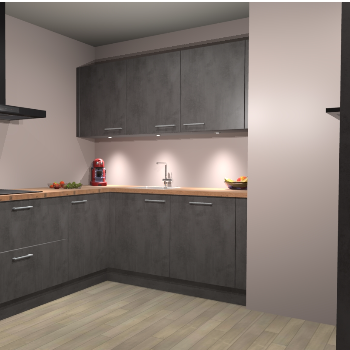 Beton Antraciet keuken Noorwegen 45398