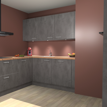 Beton Antraciet keuken Noorwegen 45401