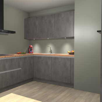 Beton Antraciet greeploze keuken Noorwegen 45404