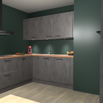 Beton Antraciet keuken Noorwegen 45408