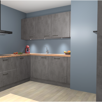 Beton Antraciet keuken Noorwegen 45412