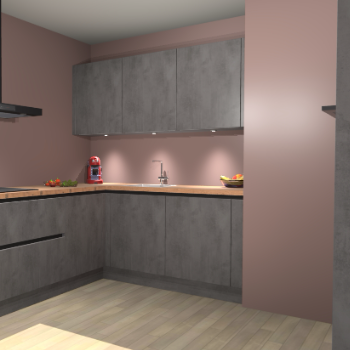 Beton Antraciet greeploze keuken Noorwegen 45415