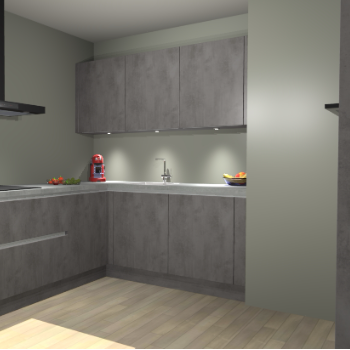 Beton Antraciet greeploze keuken Noorwegen 45873