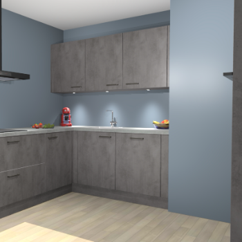 Beton Antraciet keuken Noorwegen 45885