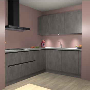 Beton Antraciet greeploze keuken Noorwegen 45892