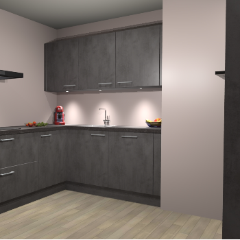 Beton Antraciet keuken Noorwegen 45859