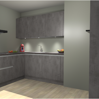 Beton Antraciet greeploze keuken Noorwegen 45874