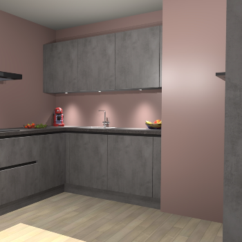 Beton Antraciet greeploze keuken Noorwegen 45895