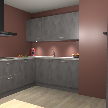 Beton Antraciet keuken Noorwegen 45869