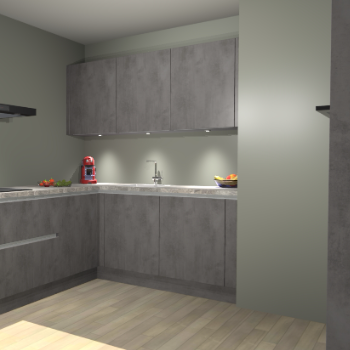 Beton Antraciet greeploze keuken Noorwegen 45875