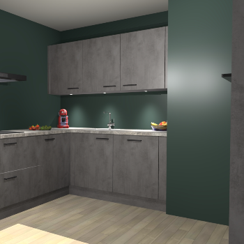 Beton Antraciet keuken Noorwegen 45881