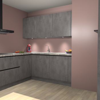 Beton Antraciet greeploze keuken Noorwegen 45898