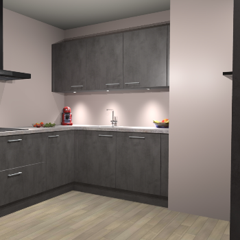 Beton Antraciet keuken Noorwegen 45862