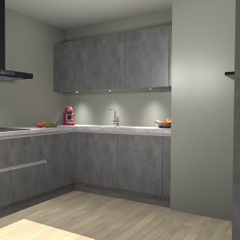 Beton Antraciet greeploze keuken Noorwegen 45876