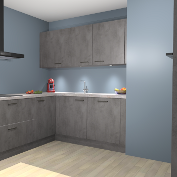 Beton Antraciet keuken Noorwegen 45889