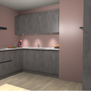 Beton Antraciet greeploze keuken Noorwegen 45899