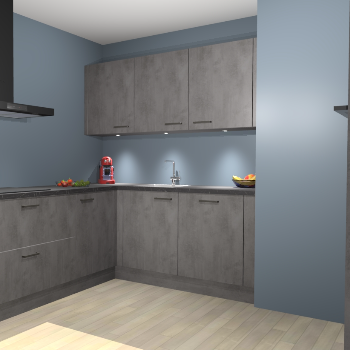 Beton Antraciet keuken Noorwegen 45890