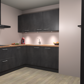 Beton Zwarte keuken Noorwegen 45399