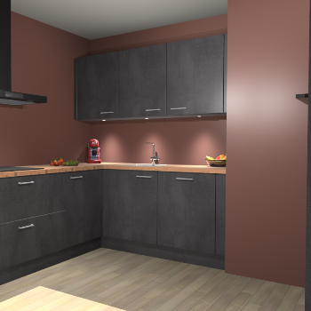 Beton Zwarte keuken Noorwegen 45402