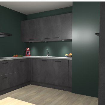 Beton Zwarte keuken Noorwegen 46088