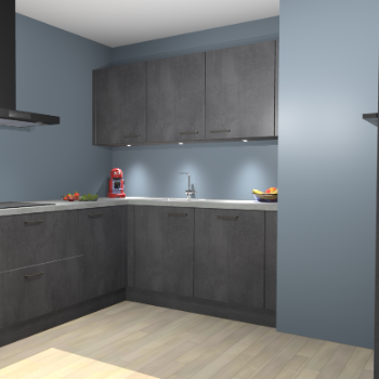 Beton Zwarte keuken Noorwegen 46096