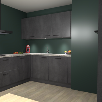 Beton Zwarte keuken Noorwegen 46092