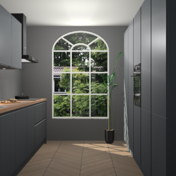 Onyxgrijze greeploze keuken Dawei 89081