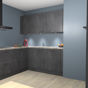 Beton Zwarte keuken Noorwegen 46100