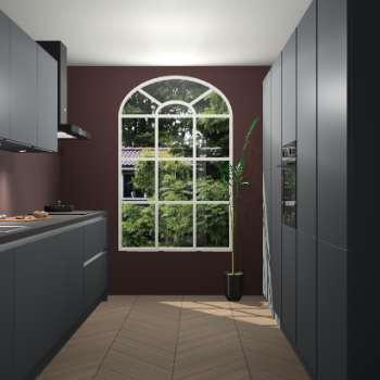 Onyxgrijze greeploze keuken Dawei 89090