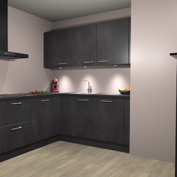 Beton Zwarte keuken Noorwegen 46048